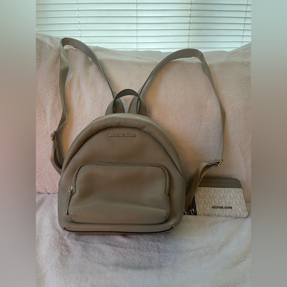Michael Kors mini backpack and wallet set